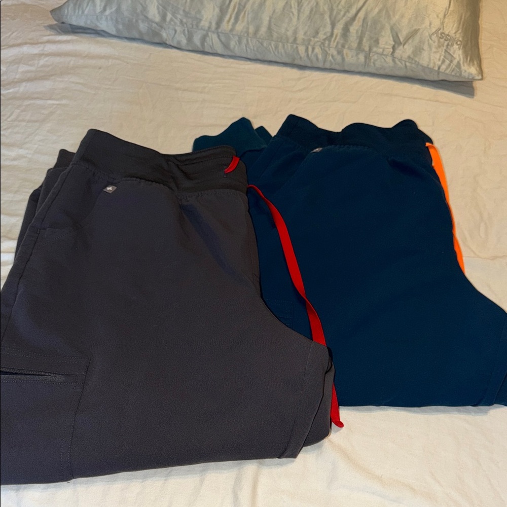 Figs bundle Charcoal and Deep Blue Joggers